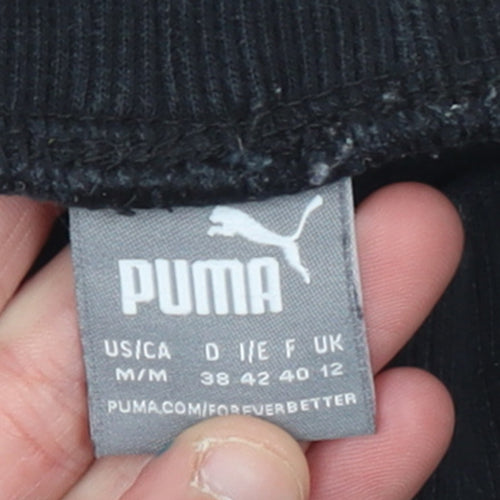 Puma Womens Black M Joggers Sweatpants Cotton Blend Casual