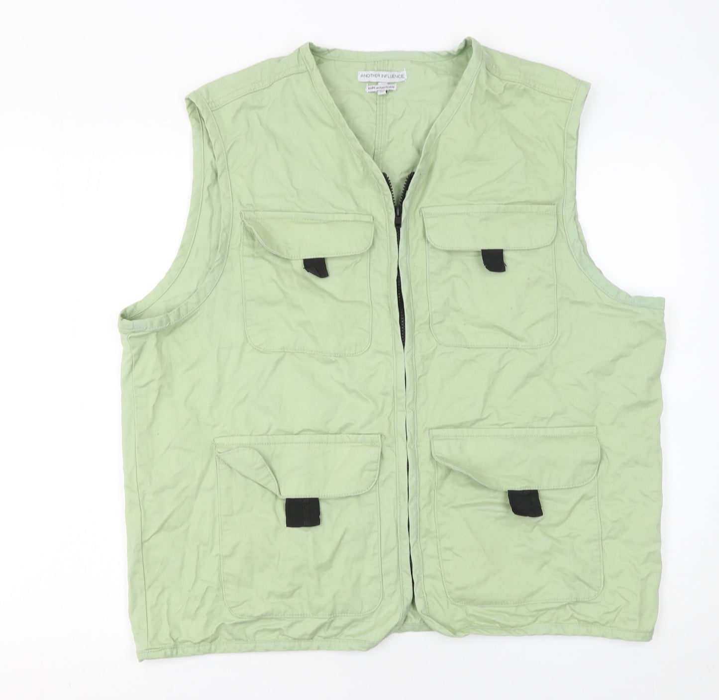 Another Influence Women's Green XL Utility Cotton Waistcoat