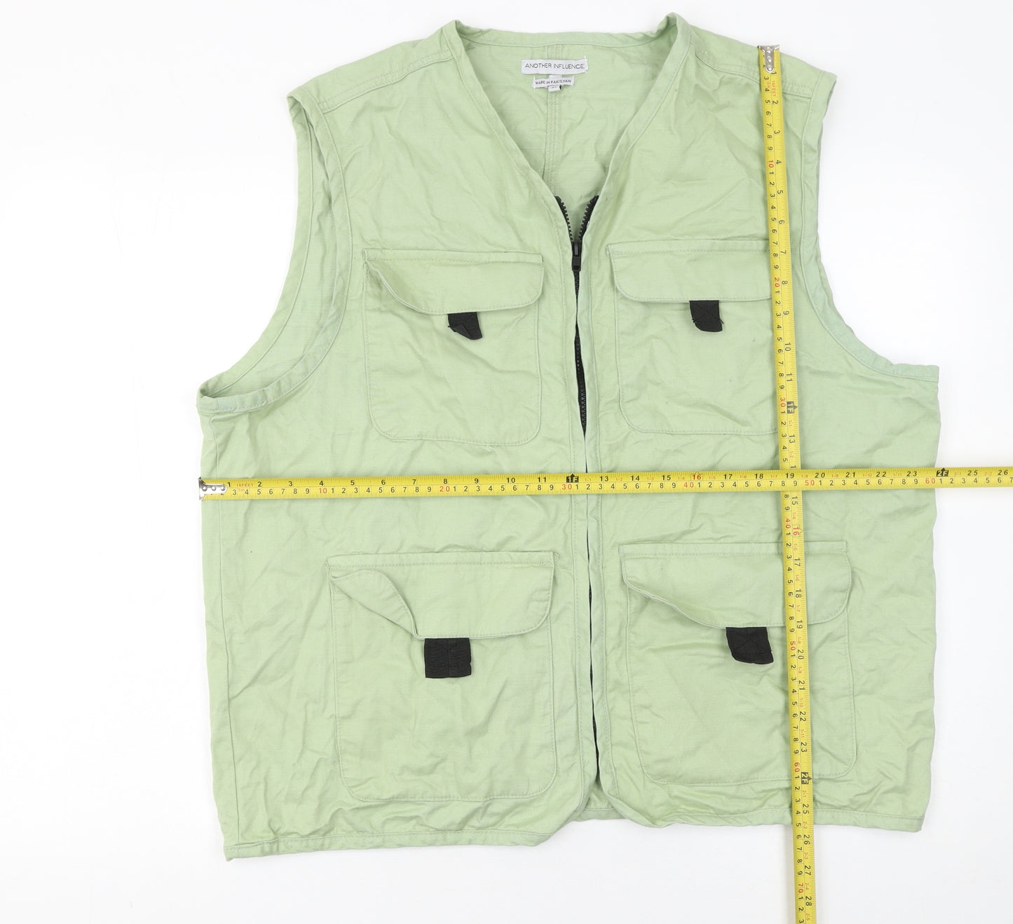 Another Influence Women's Green XL Utility Cotton Waistcoat