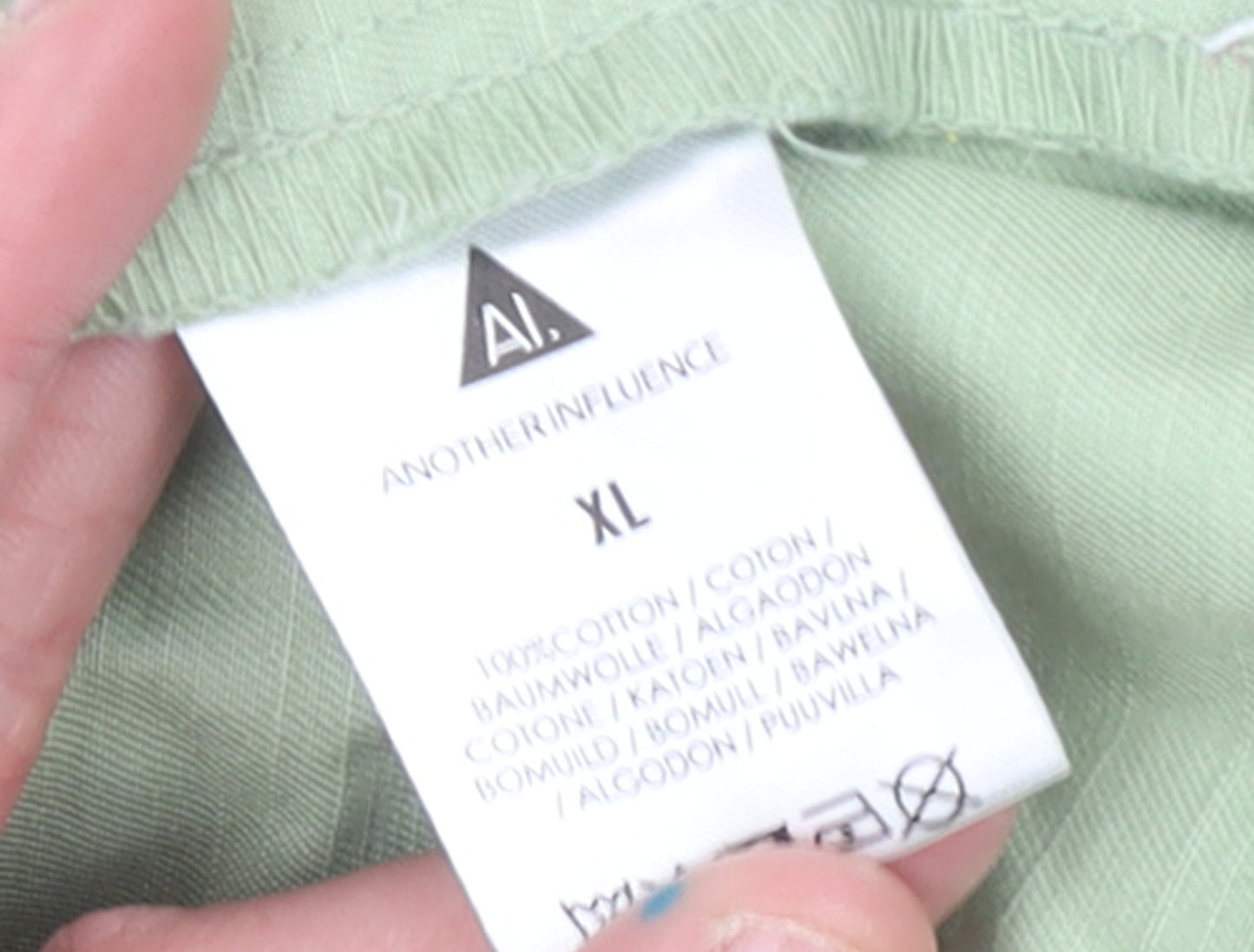 Another Influence Women's Green XL Utility Cotton Waistcoat