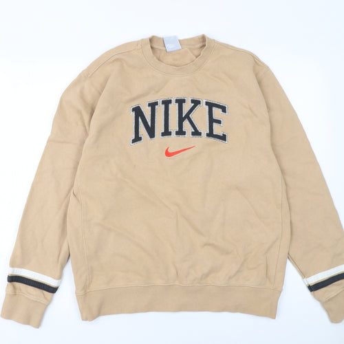 Nike Women’s Beige Cotton Pullover Sweatshirt M