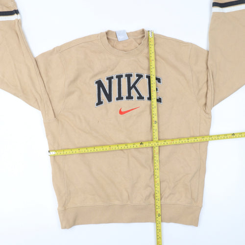 Nike Women’s Beige Cotton Pullover Sweatshirt M