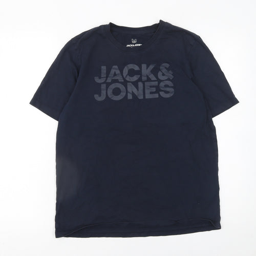 Jack & Jones Boys Blue Logo Organic Cotton T-Shirt 16 Years