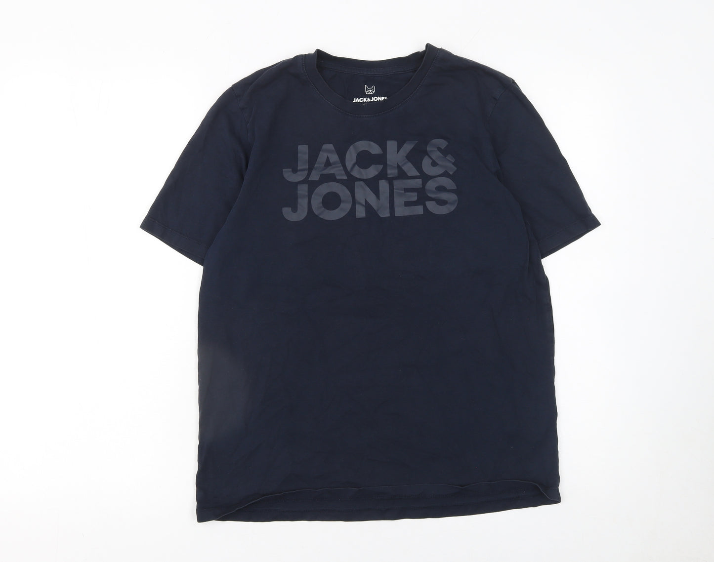 Jack & Jones Boys Blue Logo Organic Cotton T-Shirt 16 Years