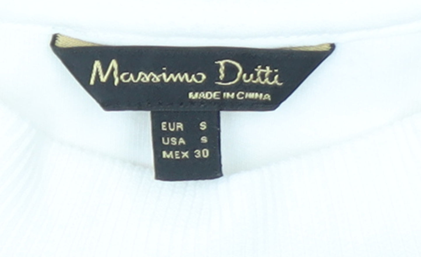 Massimo Dutti Women White Small Pullover Sweatshirt Beaded Cotton Blend