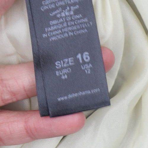 Debenhams Womens Grey Check Wool Blend Hooded Duffle Coat Size 16