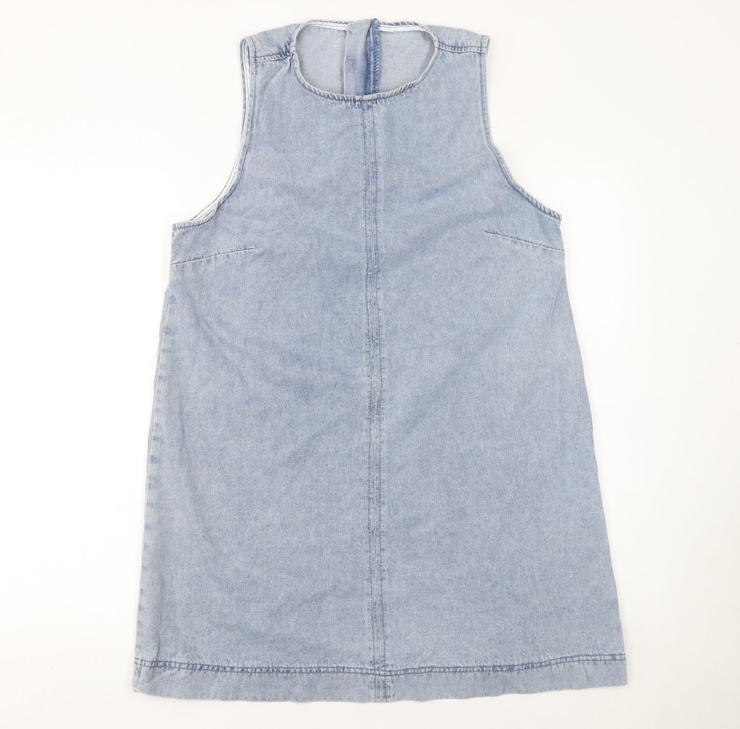 Forever 21 Women Blue Denim Shift Dress Size 10 Sleeveless
