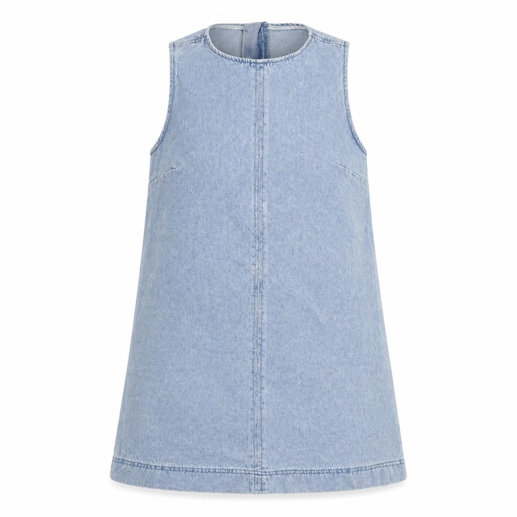 Forever 21 Women Blue Denim Shift Dress Size 10 Sleeveless
