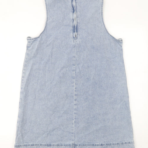 Forever 21 Women Blue Denim Shift Dress Size 10 Sleeveless