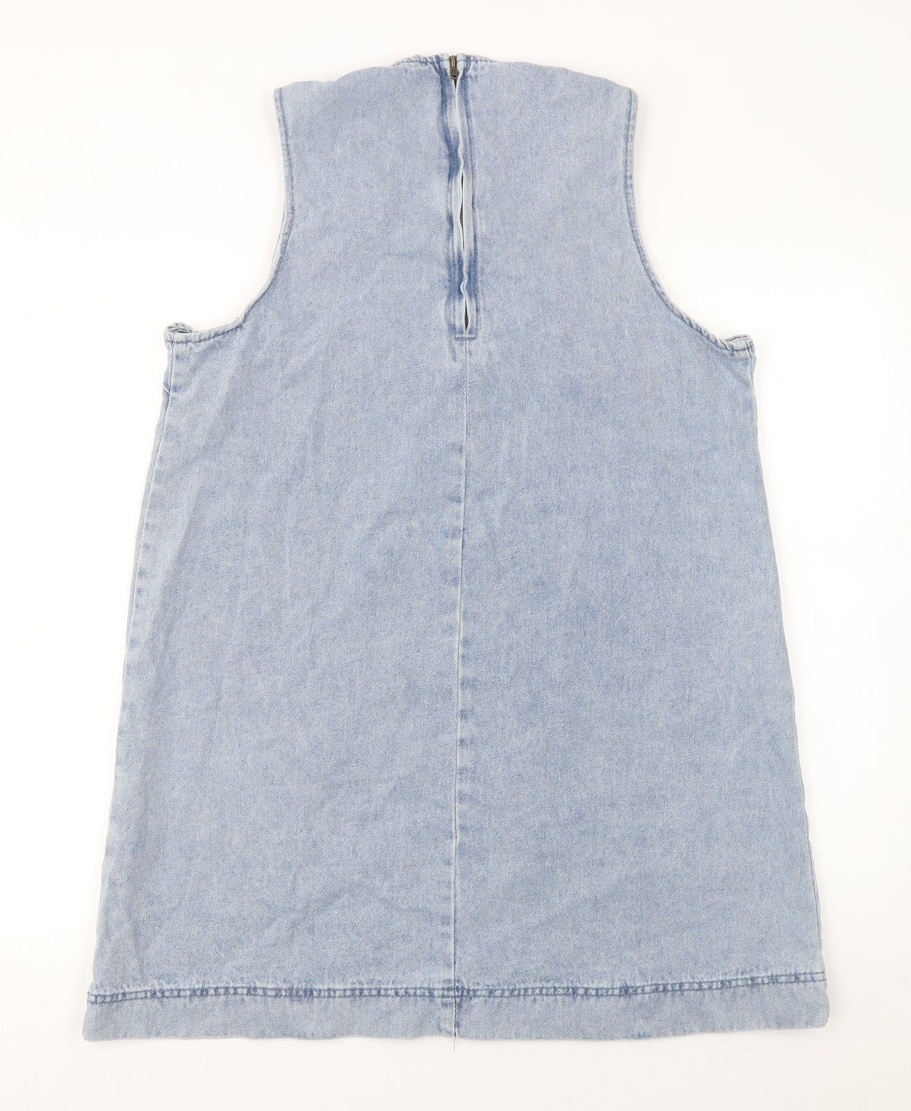 Forever 21 Women Blue Denim Shift Dress Size 10 Sleeveless