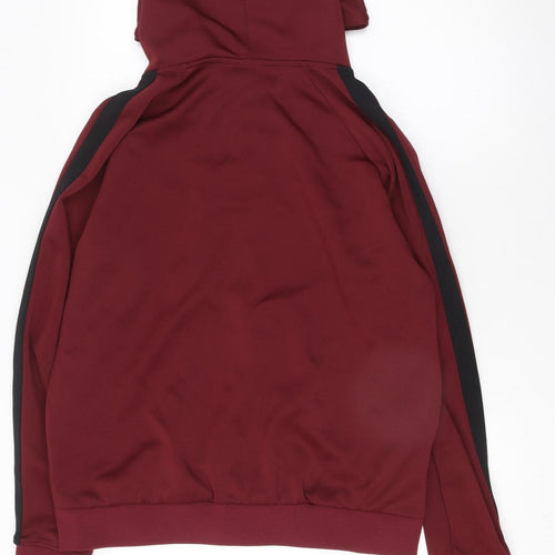 GK Men's Red Full Zip Hoodie XL Polyester Casual Gymwear