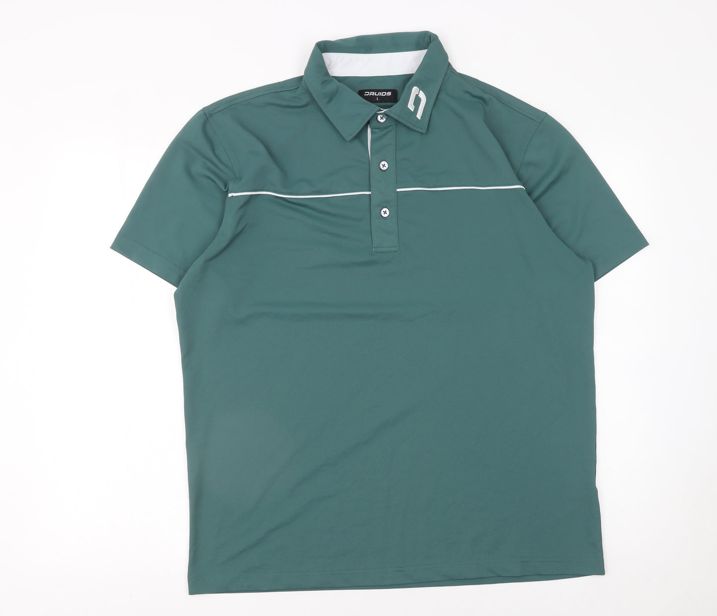 Druids Men’s Green Polo Shirt L Golf Sports Moisture Wicking