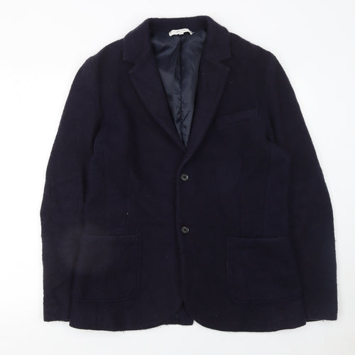 Reiss Women Navy Wool Blazer Jacket Lined L Size Classic Fit