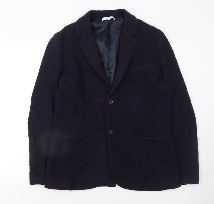 Reiss Women Navy Wool Blazer Jacket Lined L Size Classic Fit