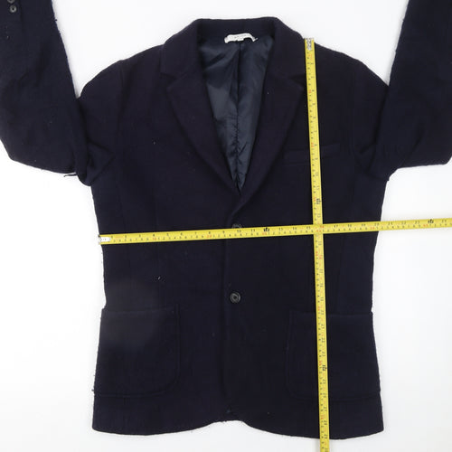 Reiss Women Navy Wool Blazer Jacket Lined L Size Classic Fit