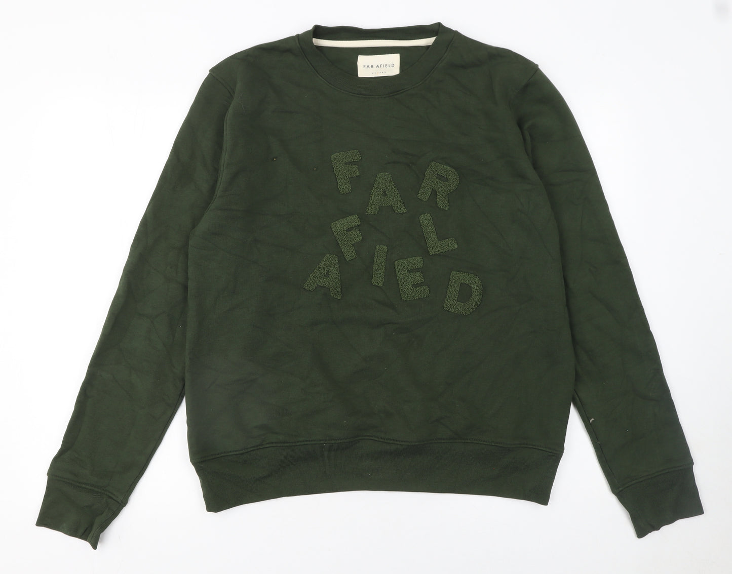 Far Afield Women Dark Green Pullover Sweatshirt Size M Organic Cotton Blend