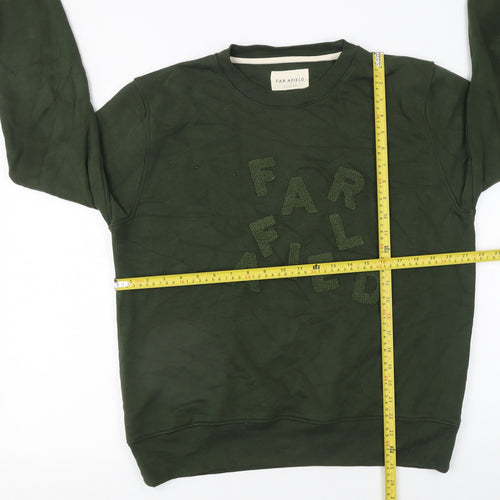 Far Afield Women Dark Green Pullover Sweatshirt Size M Organic Cotton Blend