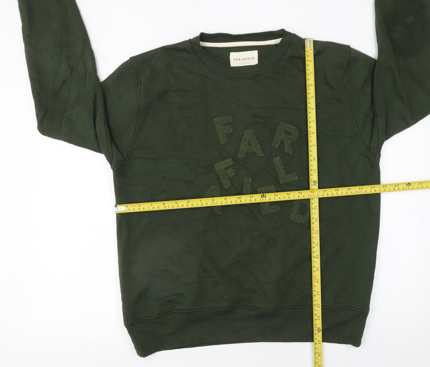 Far Afield Women Dark Green Pullover Sweatshirt Size M Organic Cotton Blend