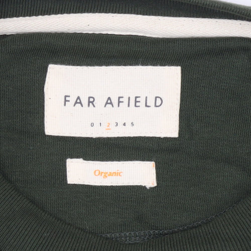 Far Afield Women Dark Green Pullover Sweatshirt Size M Organic Cotton Blend