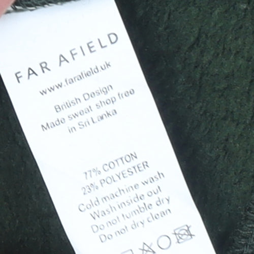 Far Afield Women Dark Green Pullover Sweatshirt Size M Organic Cotton Blend