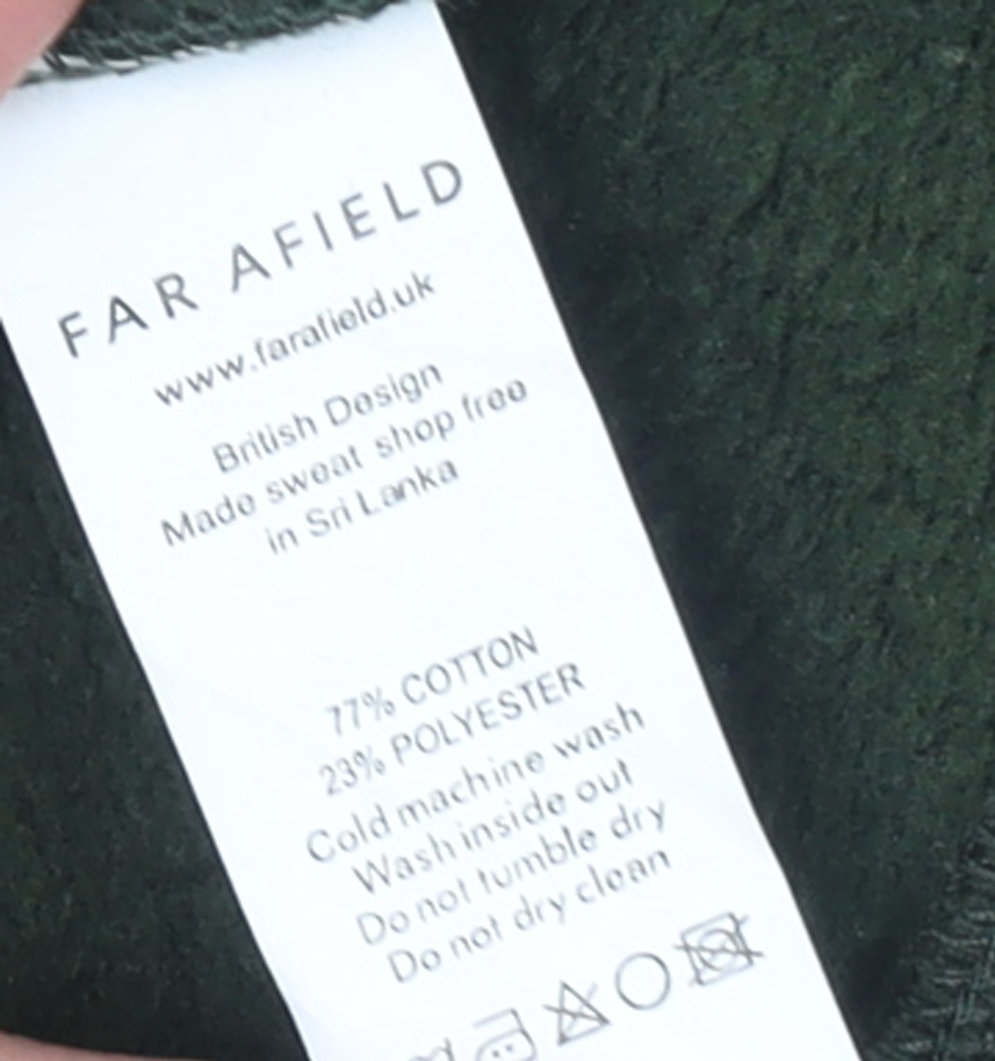 Far Afield Women Dark Green Pullover Sweatshirt Size M Organic Cotton Blend