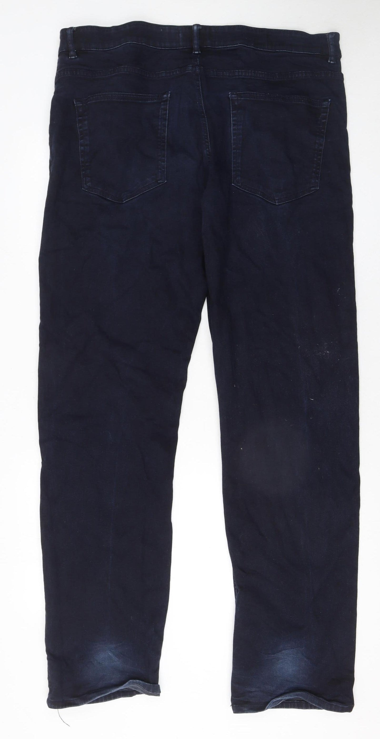 Next Men’s Blue Straight Fit Jeans 38W 33L Cotton Stretch Denim