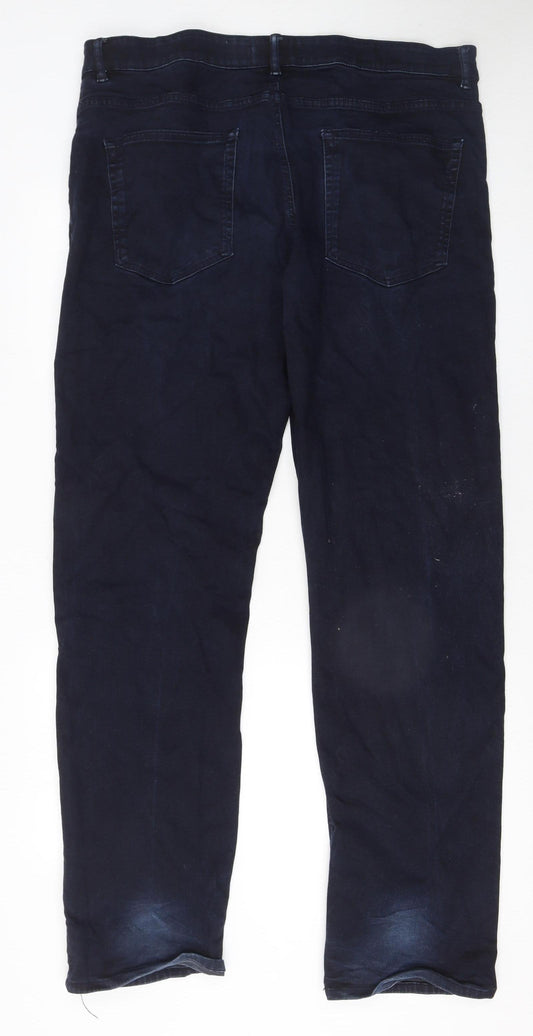 Next Men’s Blue Straight Fit Jeans 38W 33L Cotton Stretch Denim