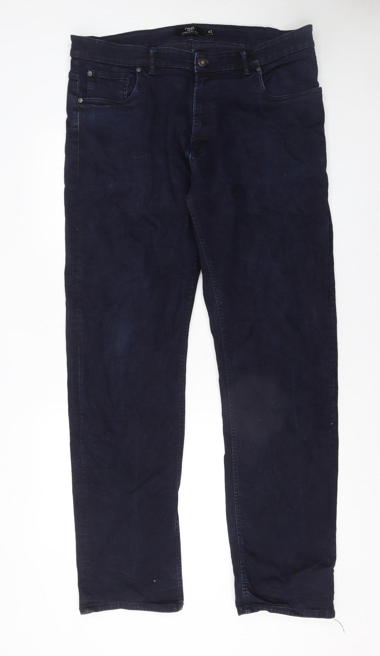 Next Men’s Blue Straight Fit Jeans 38W 33L Cotton Stretch Denim