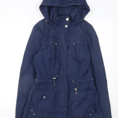 Esprit Women's Blue Mid-Length Hooded Parka Jacket Size 12