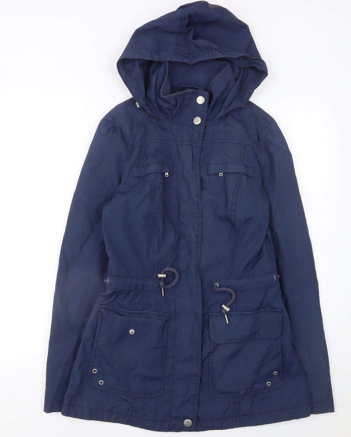 Esprit Women's Blue Mid-Length Hooded Parka Jacket Size 12