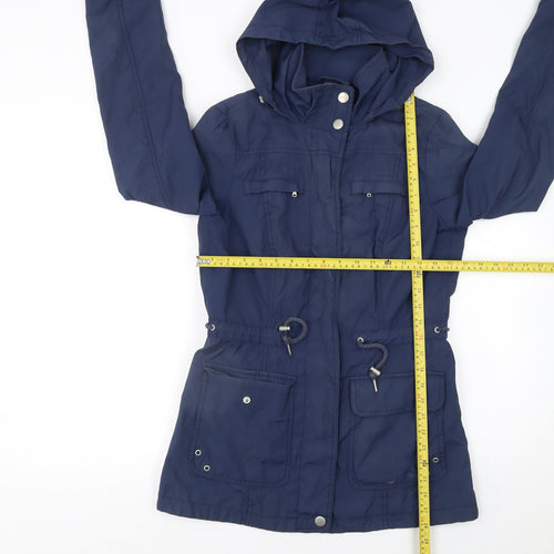Esprit Women's Blue Mid-Length Hooded Parka Jacket Size 12