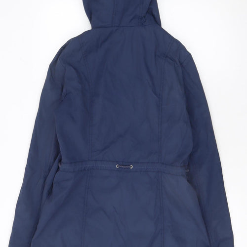 Esprit Women's Blue Mid-Length Hooded Parka Jacket Size 12