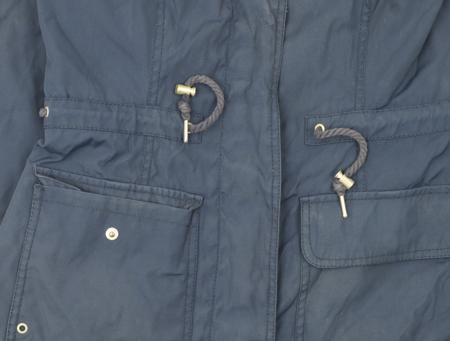 Esprit Women's Blue Mid-Length Hooded Parka Jacket Size 12