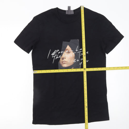 H&M Women’s Black Art Print Cotton T-Shirt Size XS