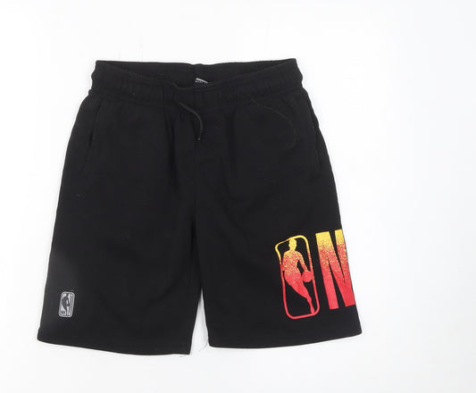 NBA Boys Black M 10-12 Sweat Shorts Elastic Waist Basketball Activewear