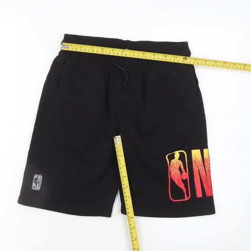 NBA Boys Black M 10-12 Sweat Shorts Elastic Waist Basketball Activewear