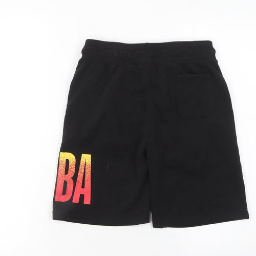 NBA Boys Black M 10-12 Sweat Shorts Elastic Waist Basketball Activewear