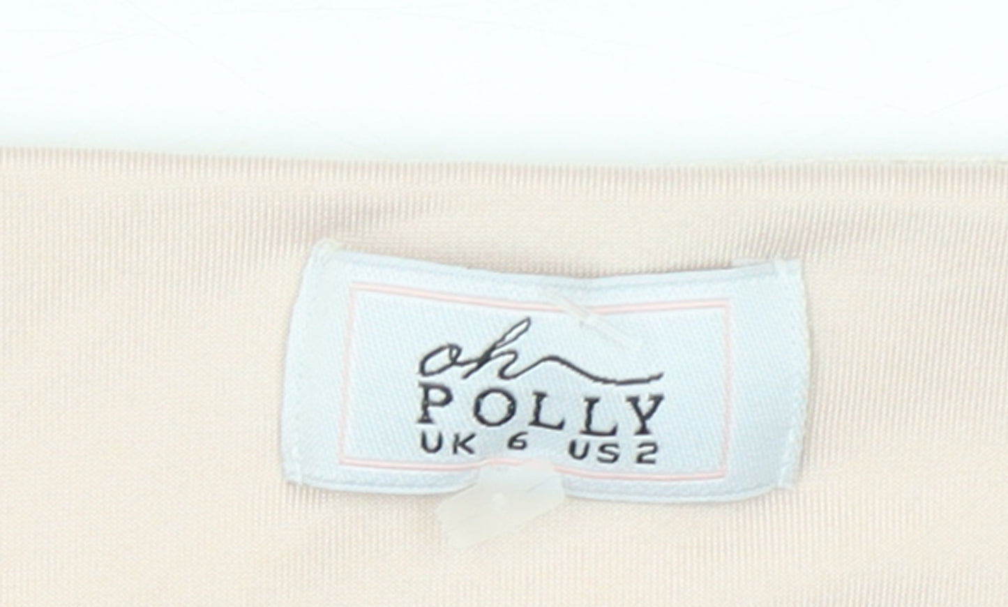 Oh Polly Womens Beige Velvet Cropped Ruched Long Sleeve Blouse UK 6
