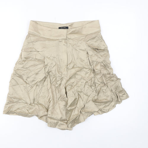 Massimo Dutti Womens Beige Viscose Culotte Shorts Size 8