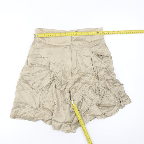Massimo Dutti Womens Beige Viscose Culotte Shorts Size 8