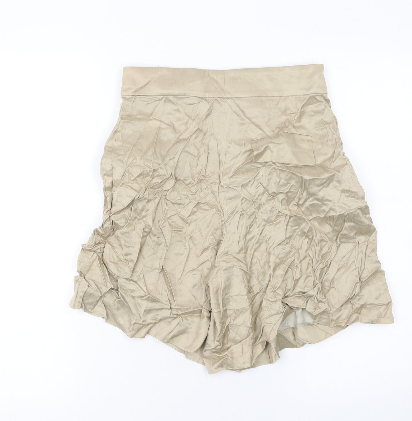 Massimo Dutti Womens Beige Viscose Culotte Shorts Size 8