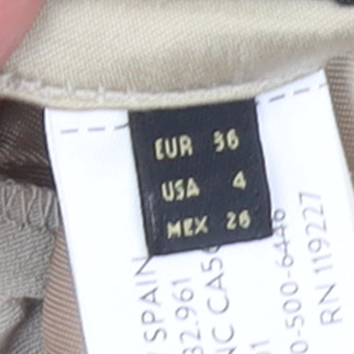 Massimo Dutti Womens Beige Viscose Culotte Shorts Size 8