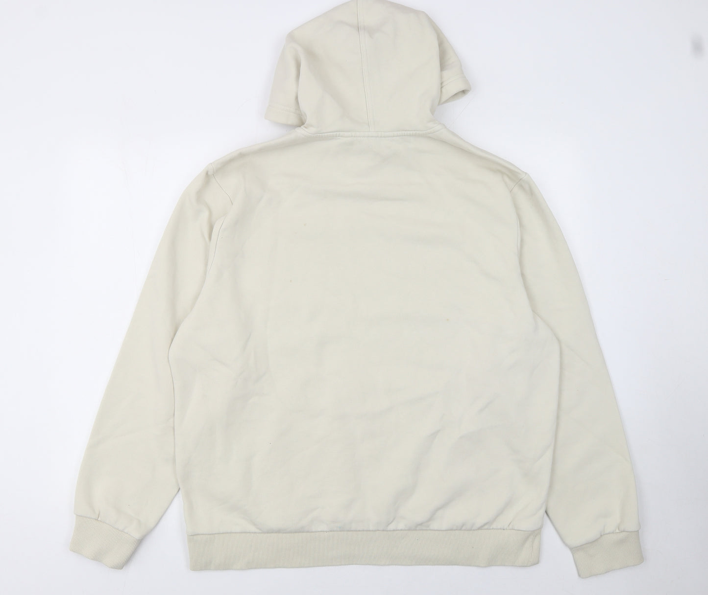Calvin Klein Men's Beige Pullover Hoodie L Logo Fleece Sweatshirt