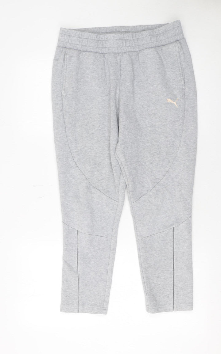 Puma Womens Grey Jogger Trousers Size M Elastic Waist Comfort Fit