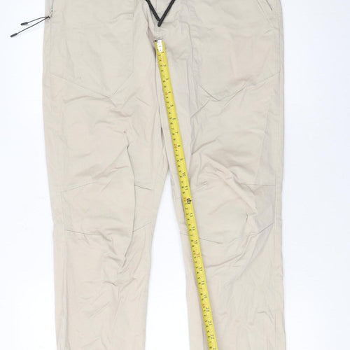 Denim Jogger Relaxed Men's Beige Jogger Trousers Size S Breathable Cotton Blend