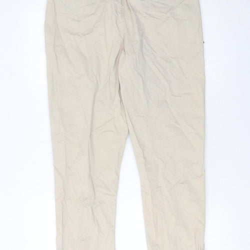 Denim Jogger Relaxed Men's Beige Jogger Trousers Size S Breathable Cotton Blend