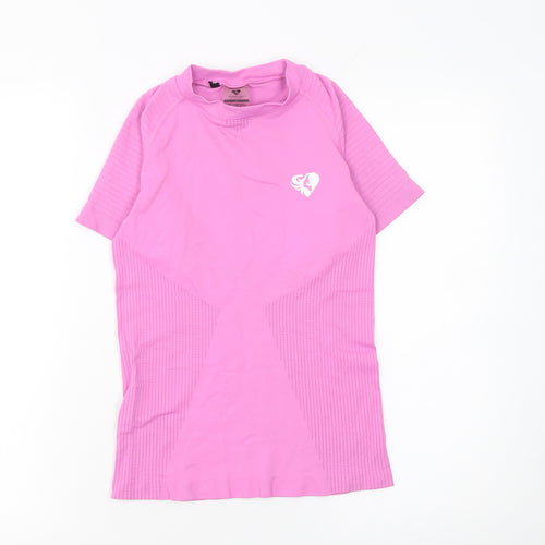 Women's Best Pink Short Sleeve Slim Fit Activewear T-Shirt Size S