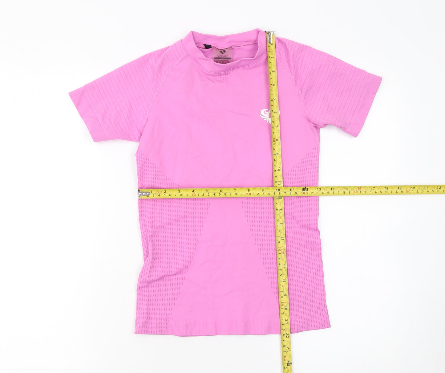 Women's Best Pink Short Sleeve Slim Fit Activewear T-Shirt Size S