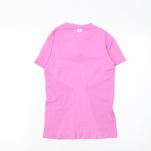 Women's Best Pink Short Sleeve Slim Fit Activewear T-Shirt Size S