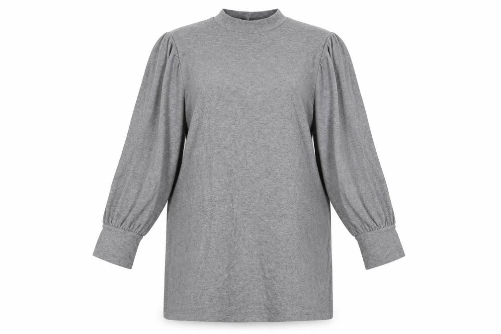 Warehouse Women’s Grey Long Sleeve Mock Neck Shift Dress Size 12